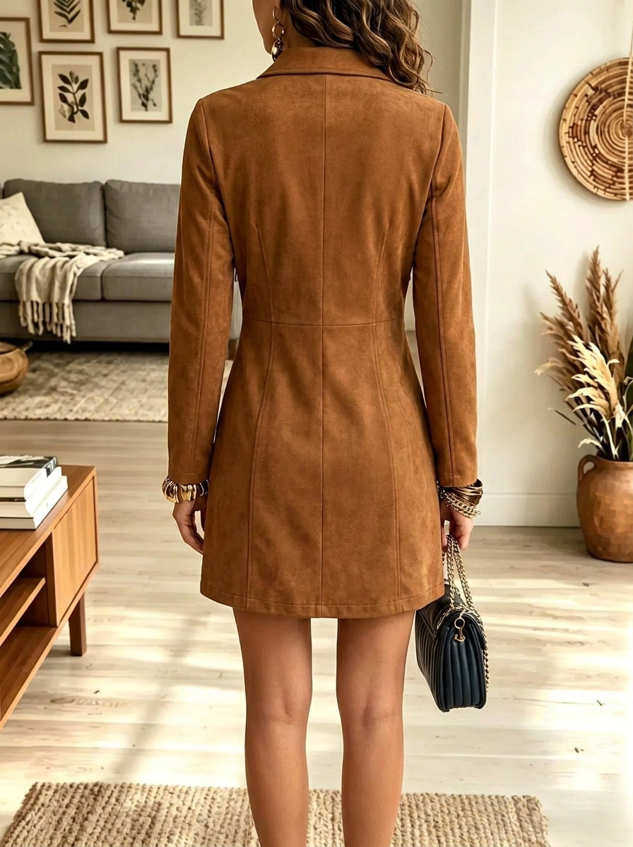 Women's Western Fringe Studded Suede Mini Dress